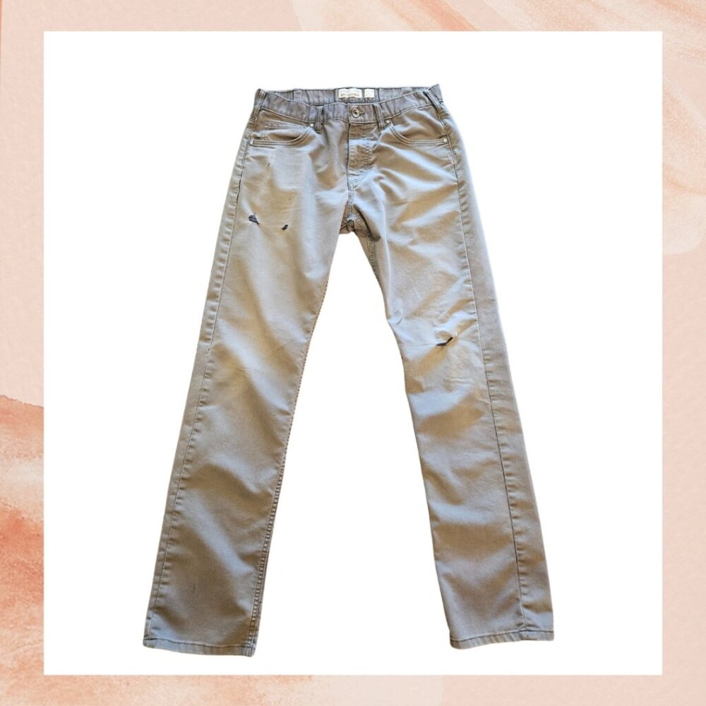 Patagonia Gray Distressed Straight Leg Twill Jeans